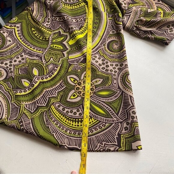 Vintage Wyndham Paisley Long Sleeve Back Zip Blouse Small 70s Groovy Streetwear - Picture 13 of 15